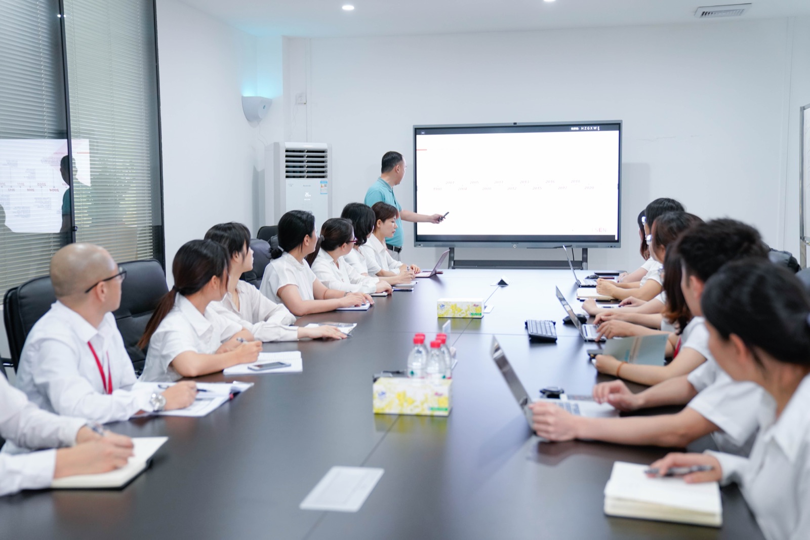 XBORUL sales briefing in the conference room